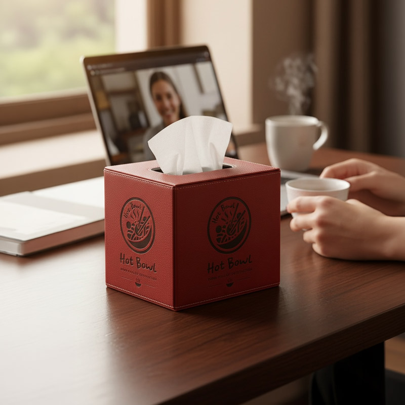 Square Tissue Box, PU Leather