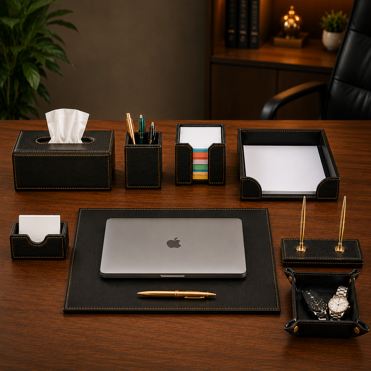 Premium Leather Desk Set